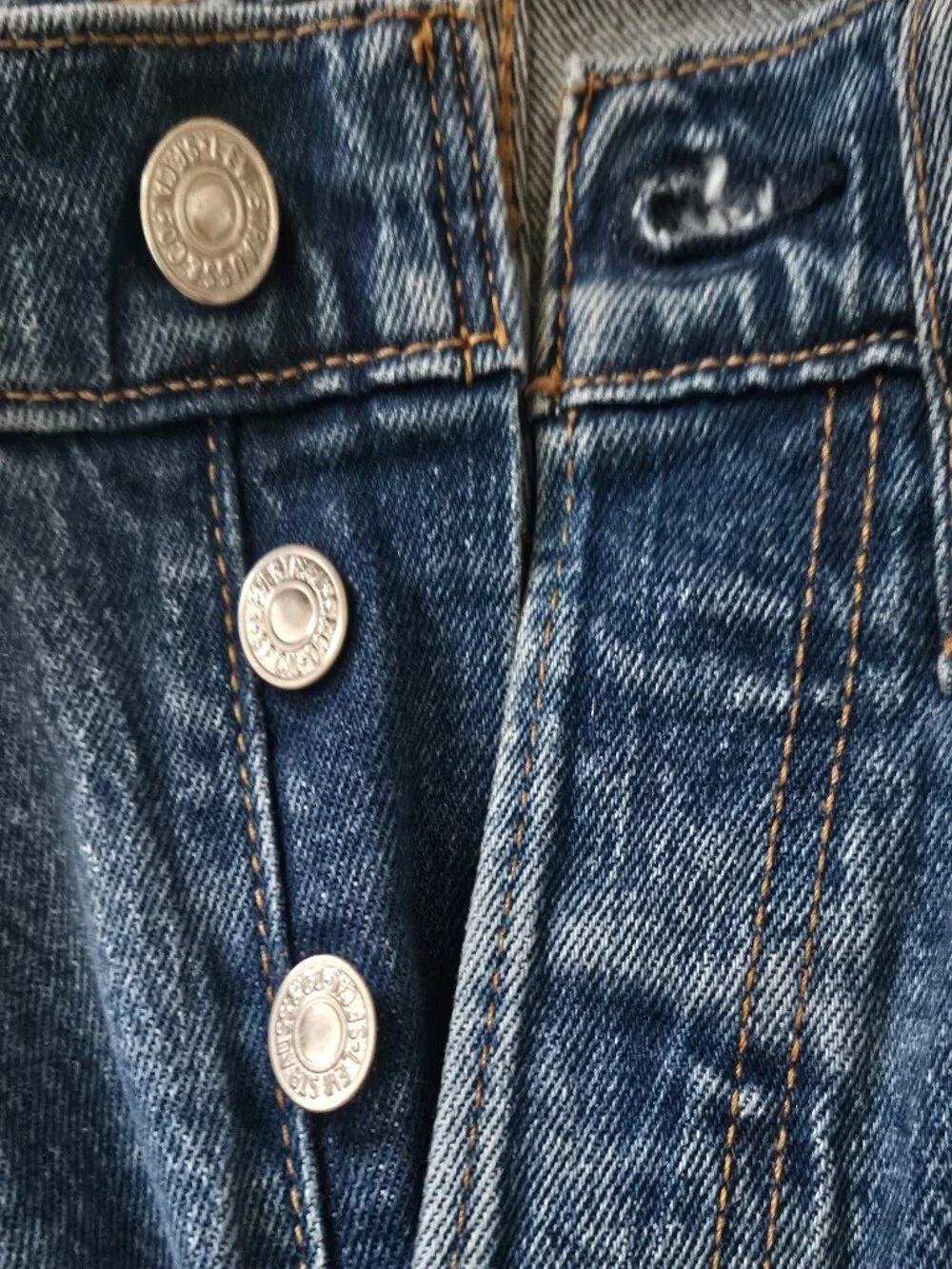 Levi's Premium High Waisted Wedgie Fit Straight Jeans Blue Sz 25 Button Fly